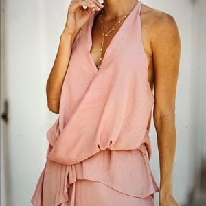 Satin Halter Drape Dress